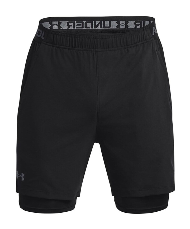 Ua Vanish Woven 2in1 Sts-blk heren short zwart