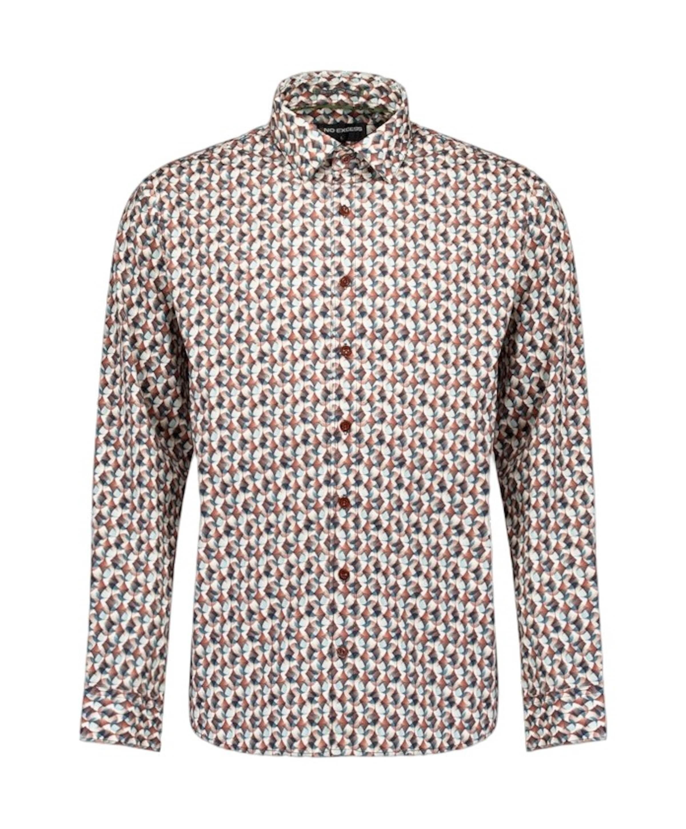 Heren overhemd lange mouw beige