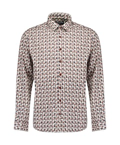 Heren overhemd lange mouw beige