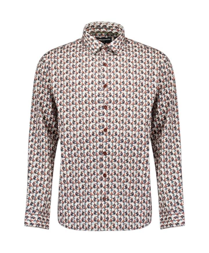 Heren overhemd lange mouw beige