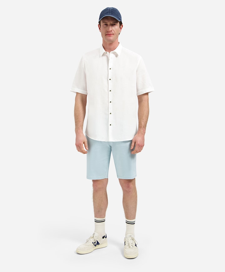 Heren overhemd korte mouw wit