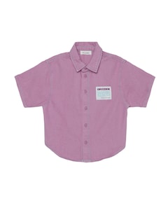 Jongens overhemd korte mouw paars