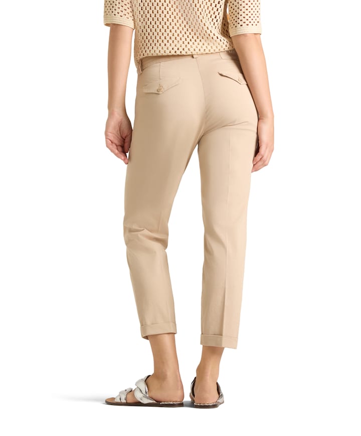 Karina turn-up dames broek beige
