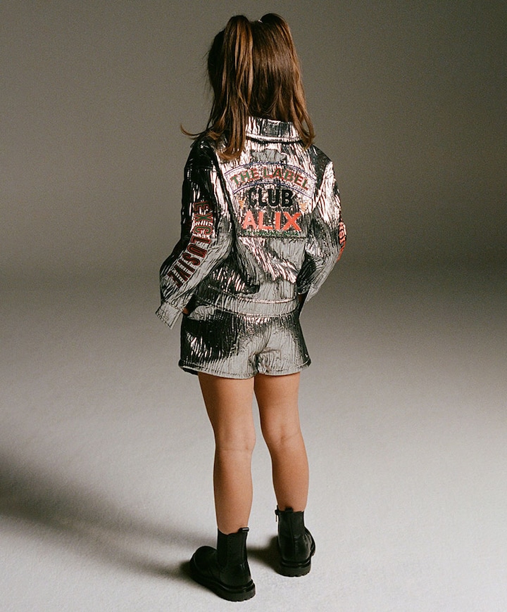 Meisjes blazer zilver