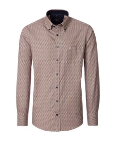 Heren overhemd lange mouw oranje