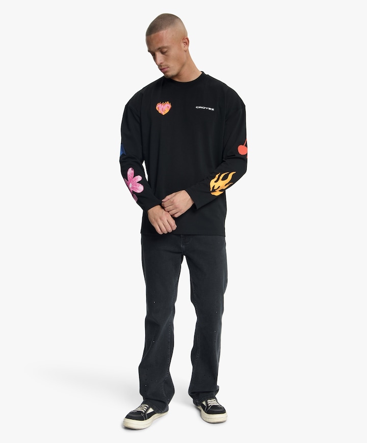 Heren longsleeve zwart