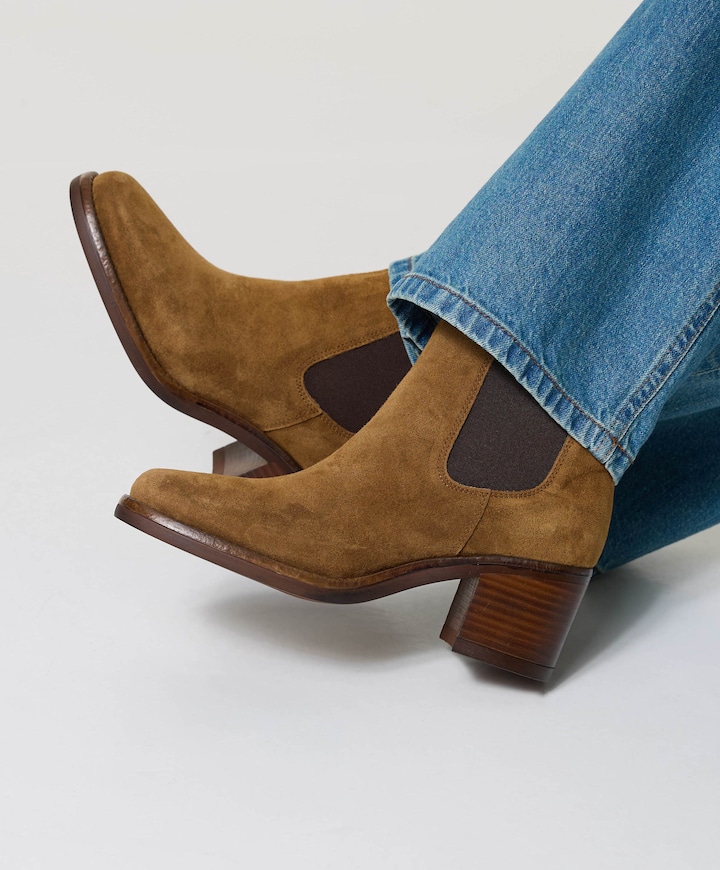 dames enkellaarzen bruin