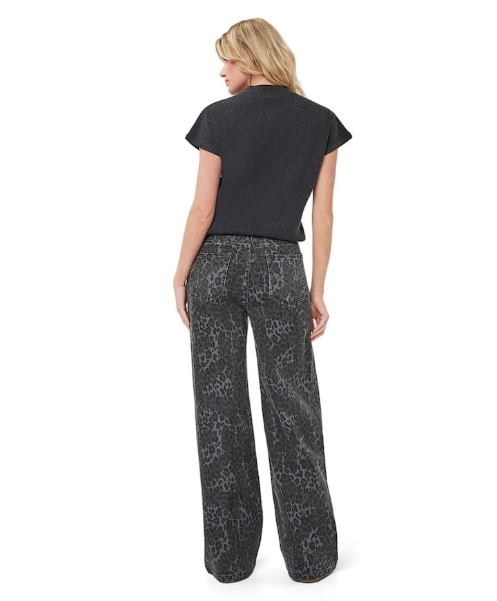 Leopard dames jeans grijs