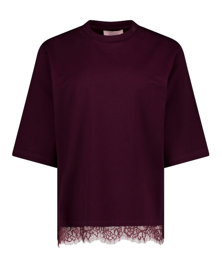 Dames T-shirt bordeaux