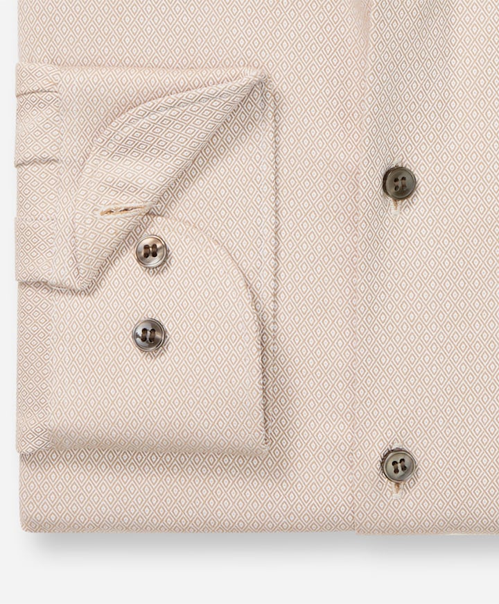 Heren overhemd lange mouw bruin