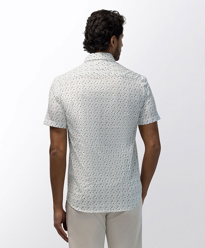 Heren overhemd korte mouw groen