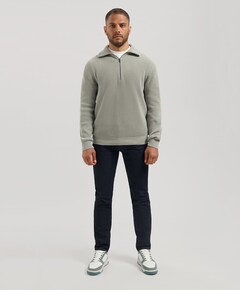 Heren trui met rits grijs
