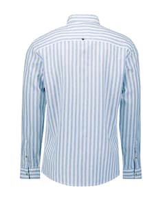 Heren overhemd lange mouw blauw