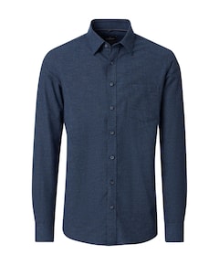 Heren overhemd lange mouw blauw