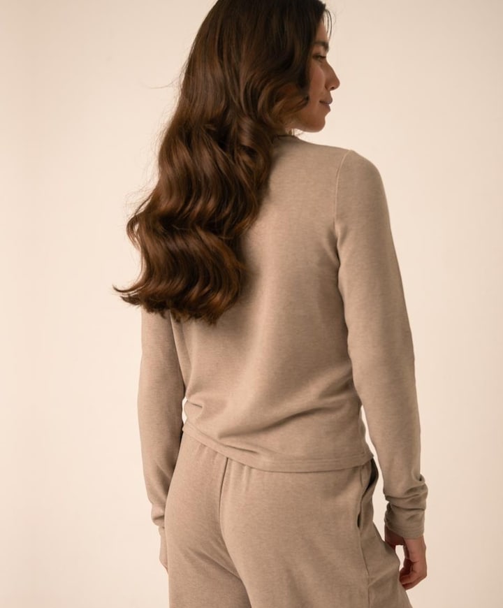 Dames pyjamatop beige