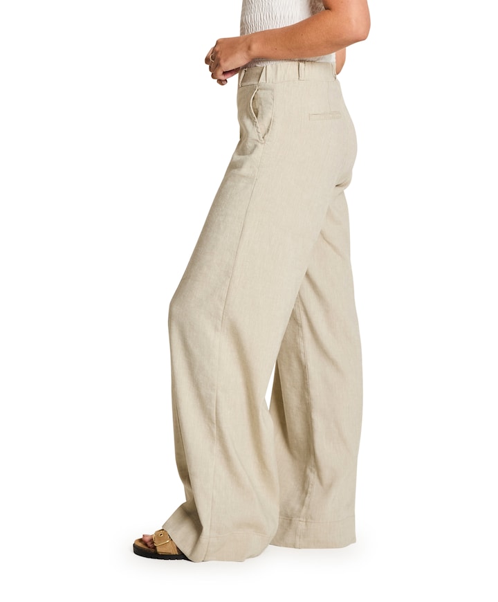 Lizzy - Flowy Linen - 637 - Light O dames broek groen