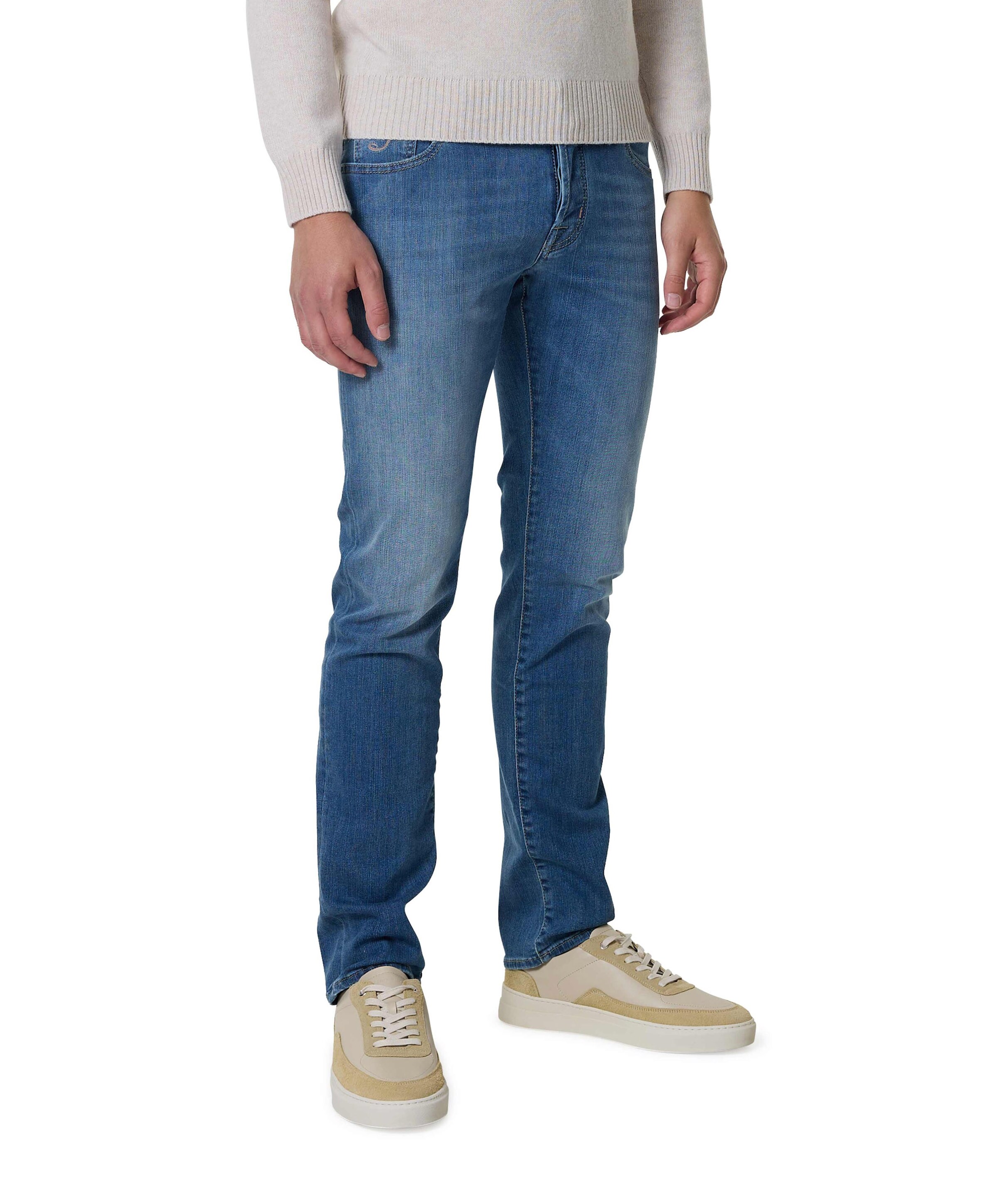 Nick Slim 5 Pocket heren jeans blauw