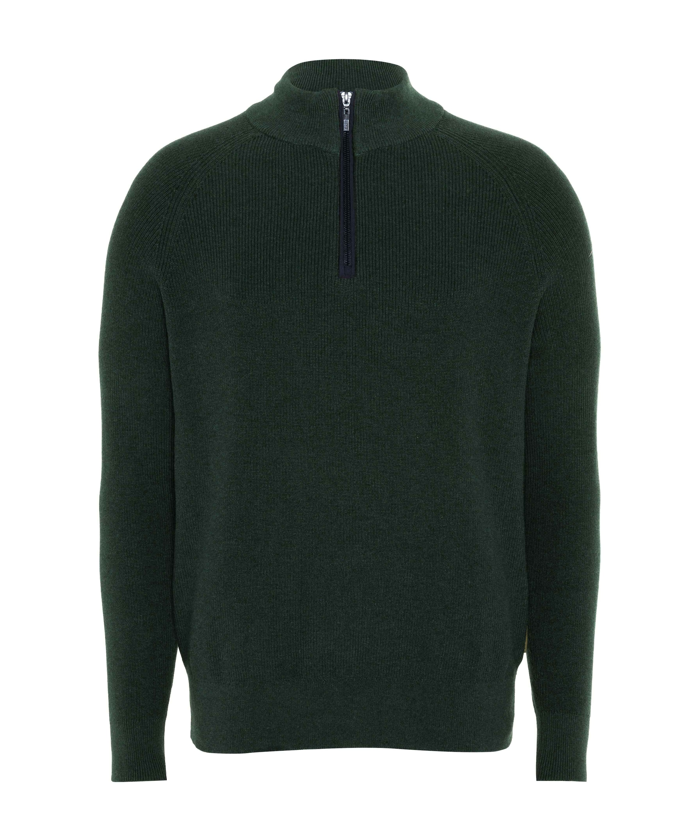 Heren trui met rits groen