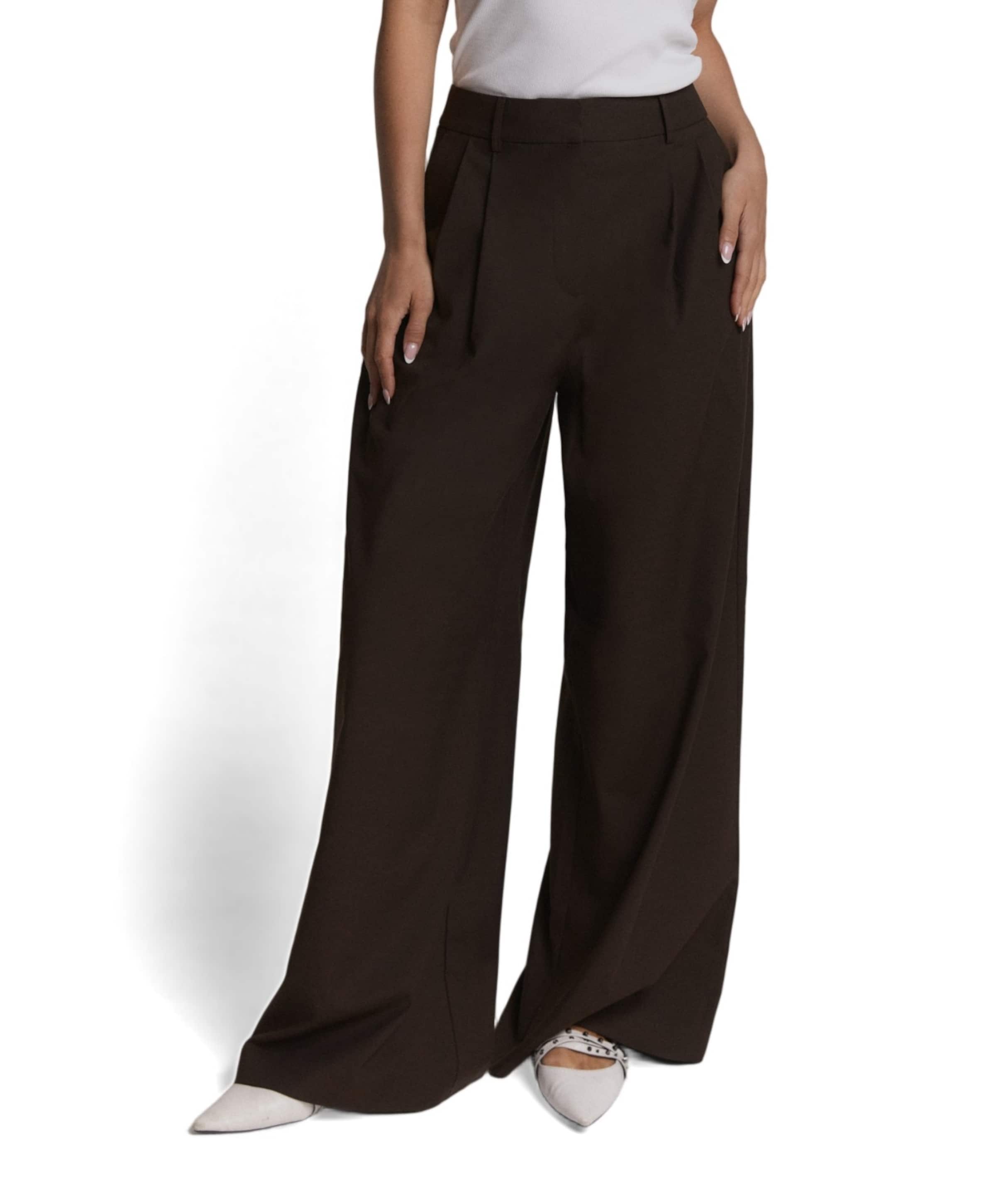 WIDE LEG dames broek bruin