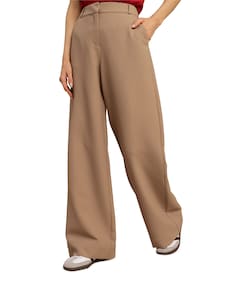 Lexie waffle dames broek beige