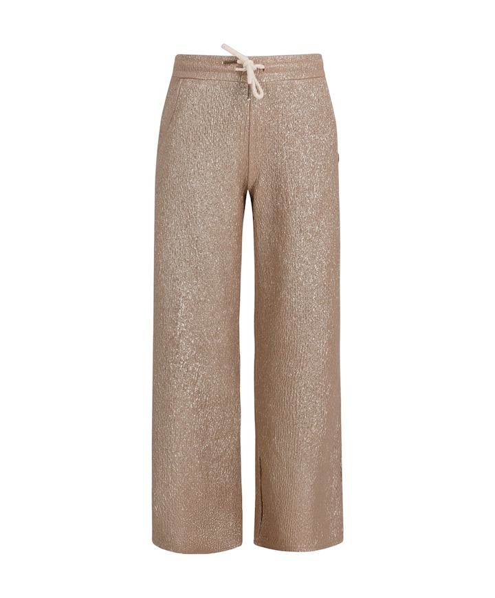 Fenya metallic straight leg meisjes broek goud