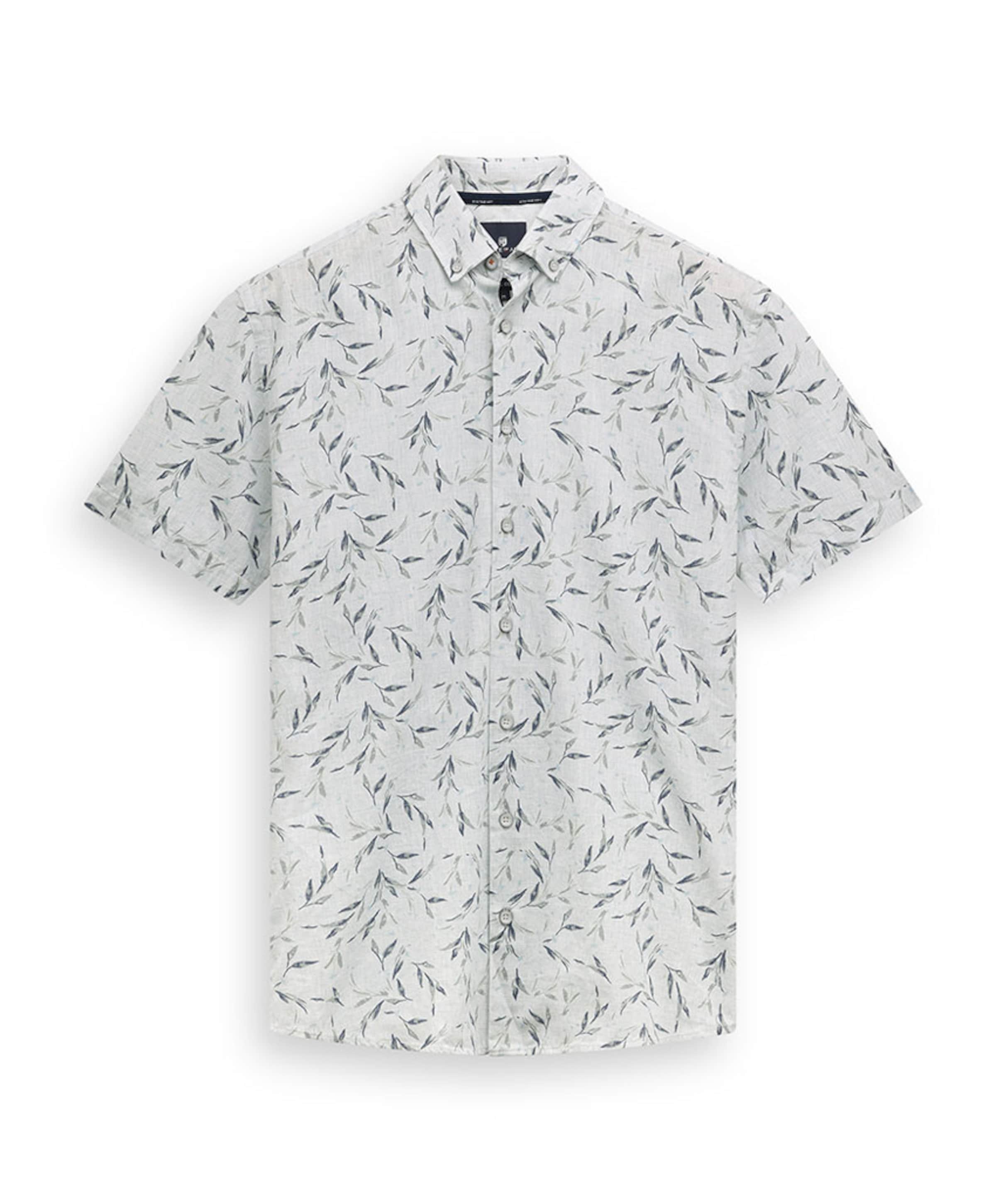 Heren overhemd korte mouw blauw