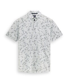 Heren overhemd korte mouw blauw