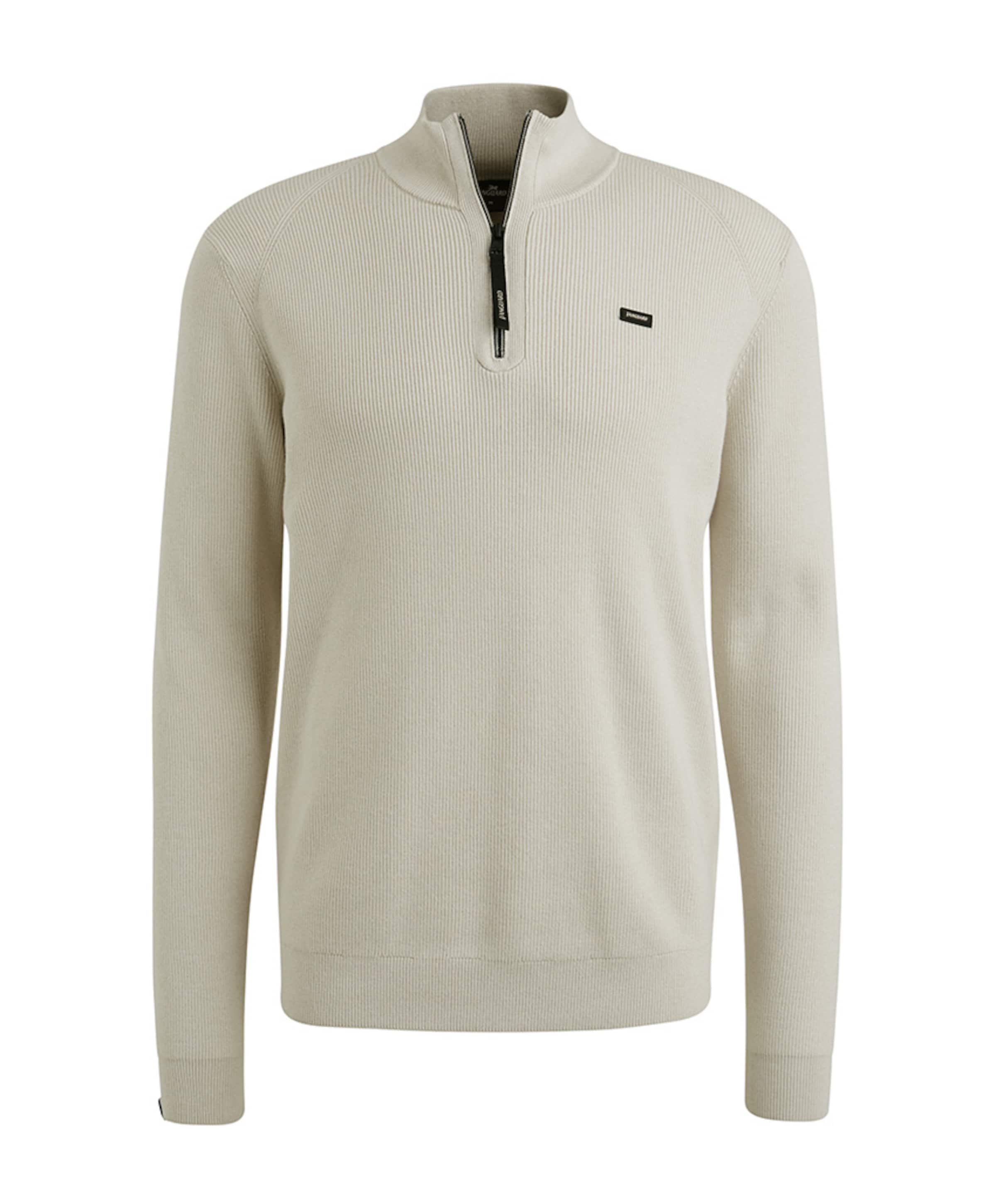 Heren trui met rits ecru