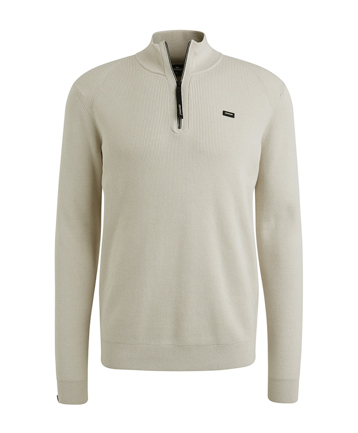 Heren trui met rits ecru