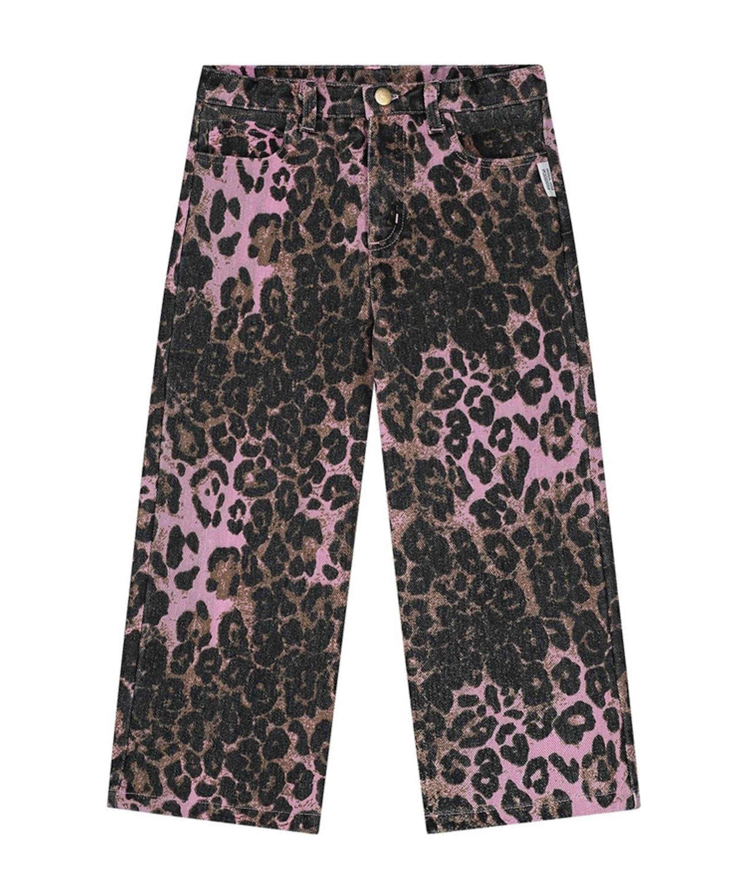 Leopard meisjes broek beige
