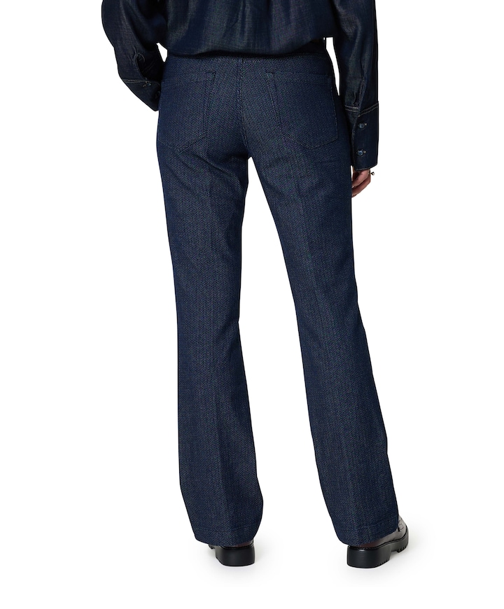 Bibette herringbone 82 cm jeans blauw