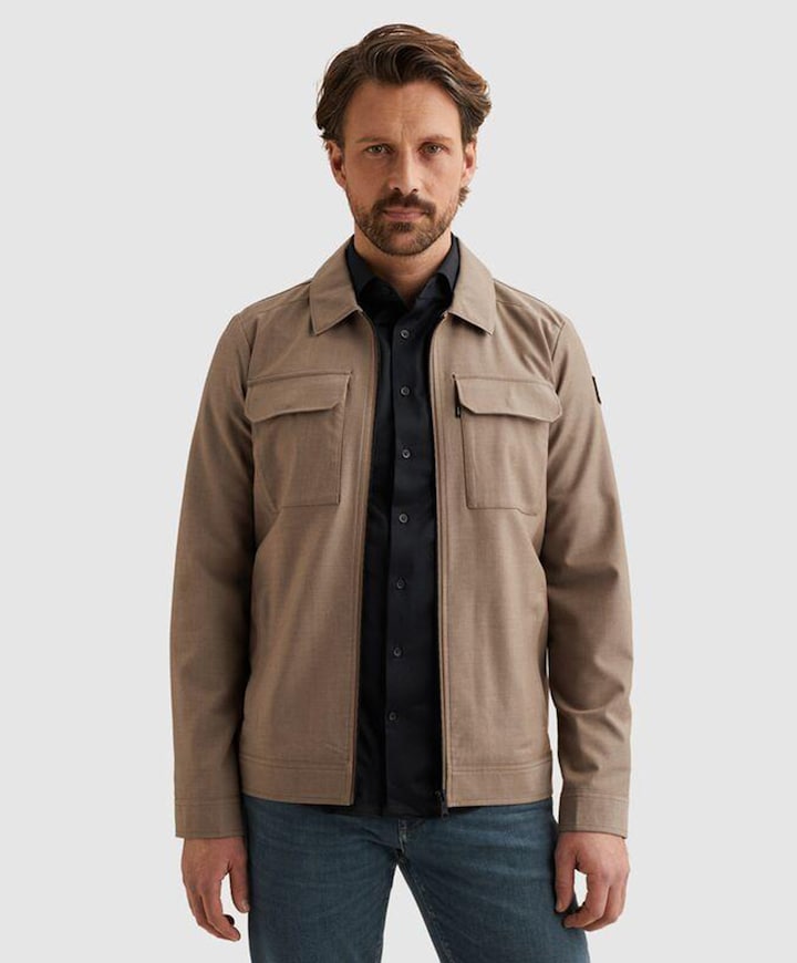 Heren overshirt beige