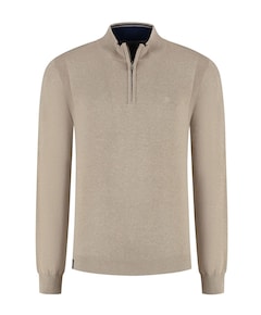 Trui met rits beige