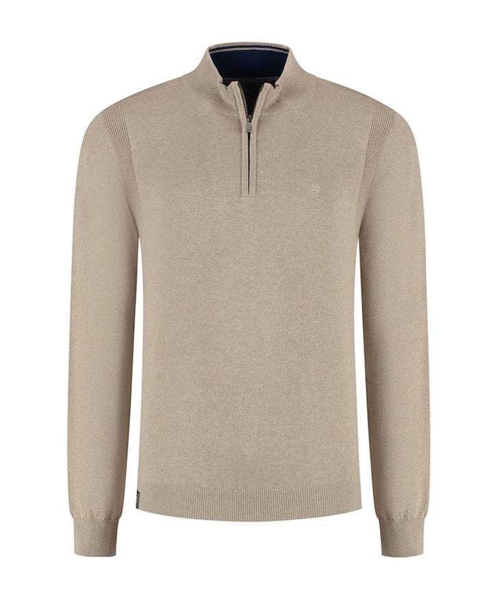 Trui met rits beige