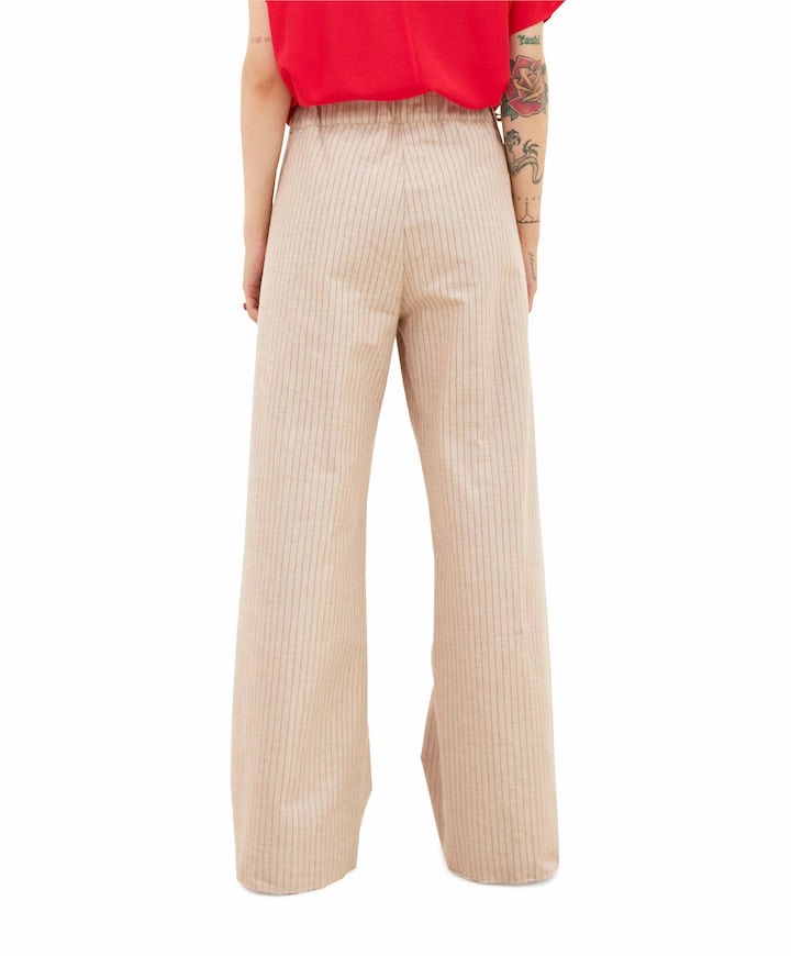 benji stripe pants dames broek rood