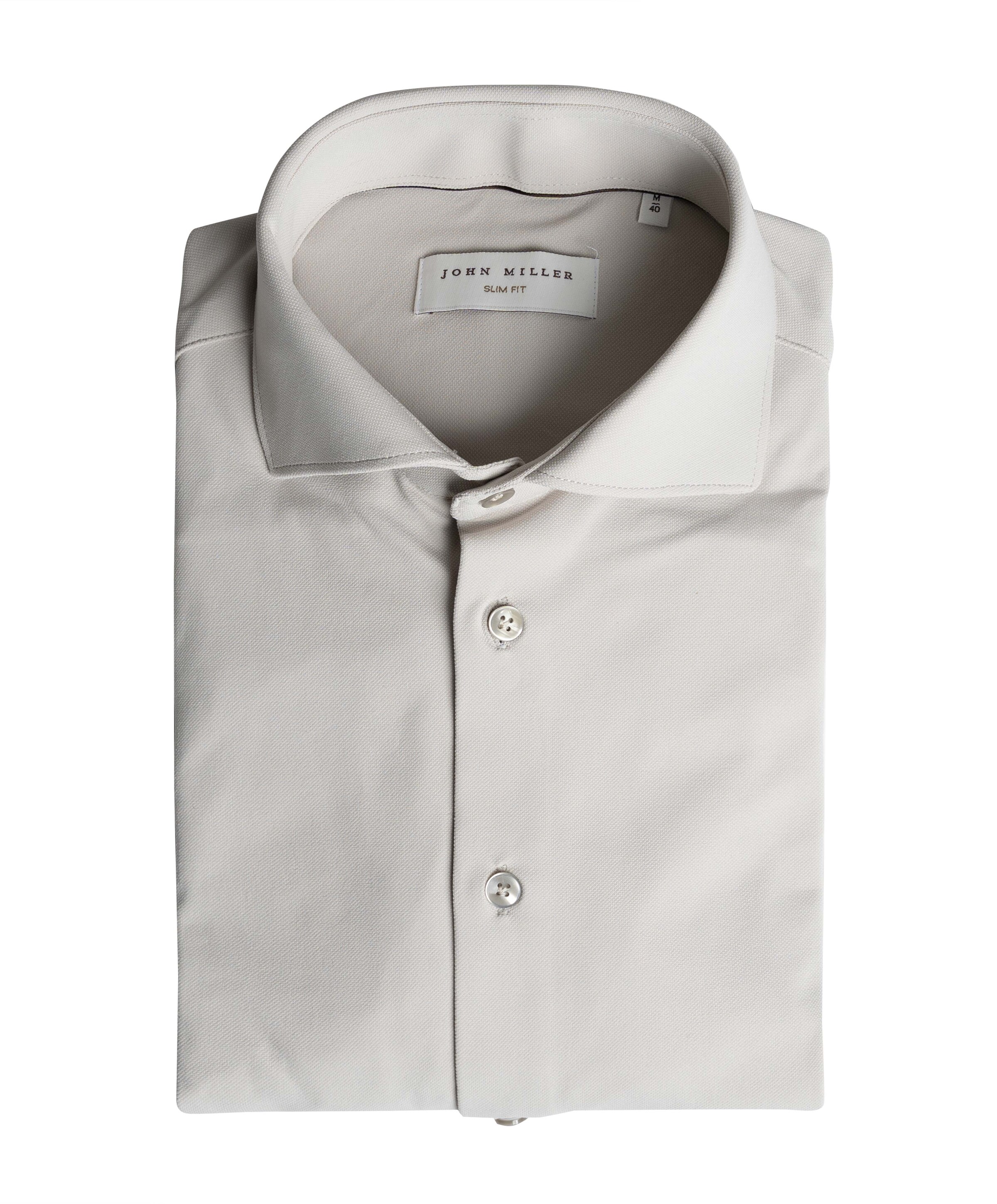 Heren overhemd lange mouw grijs