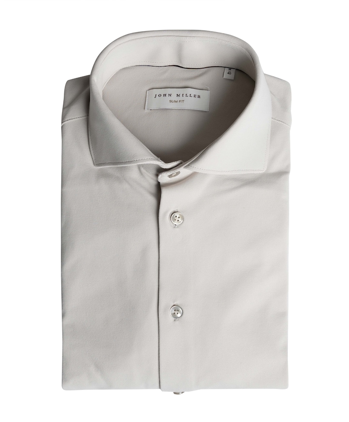 Heren overhemd lange mouw grijs