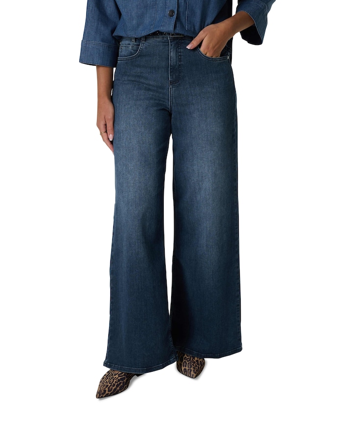 LIVA BELT dames jeans blauw