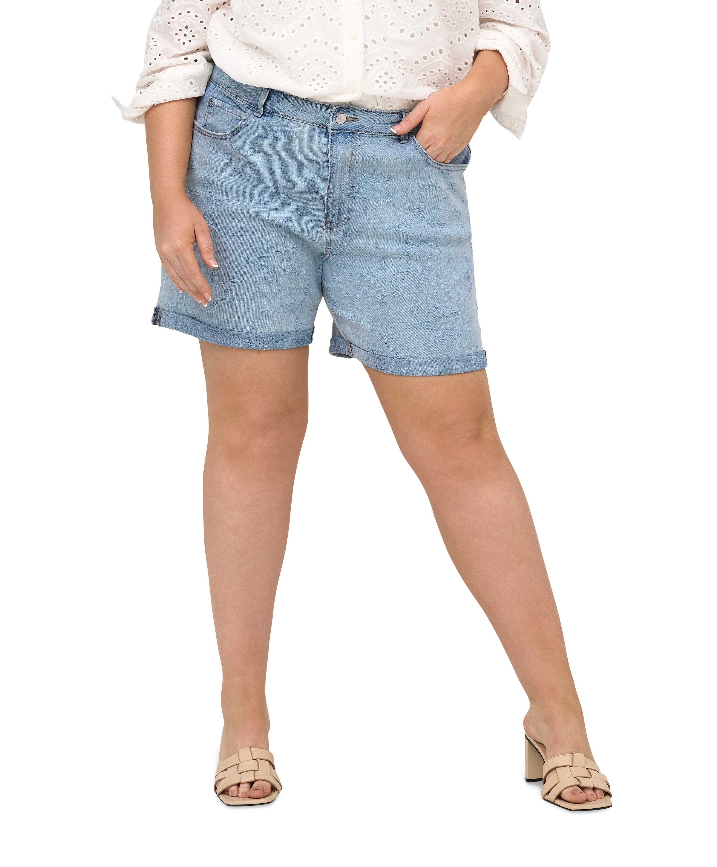 CARVEGA HW STAR MOM PIM dames korte broek blauw