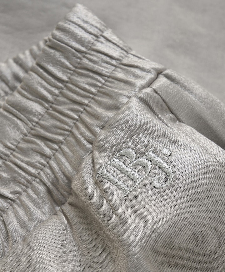 Wide Shiny Cargo broek grijs