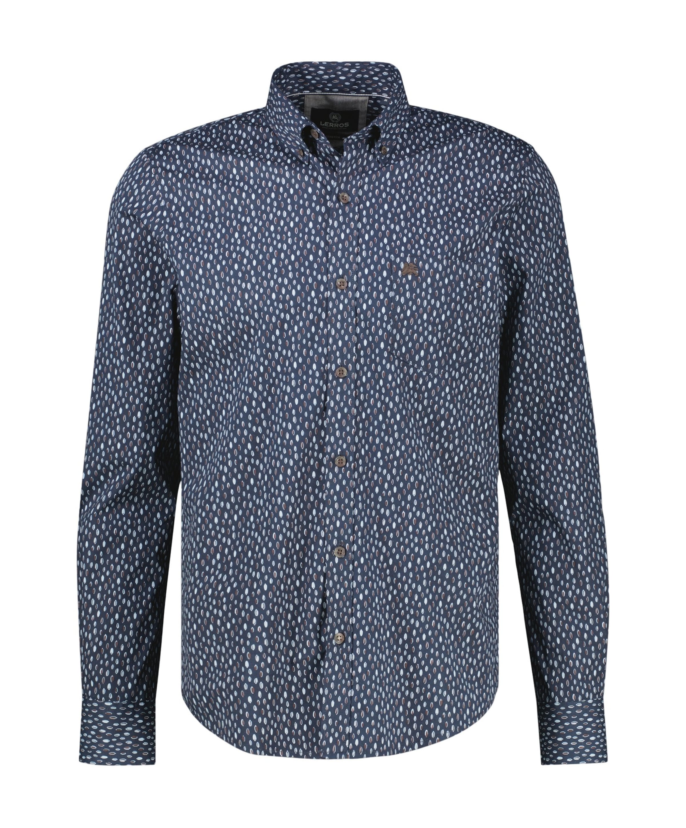 Heren overhemd lange mouw blauw