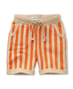 Sweat small stripes jongens korte broek oranje