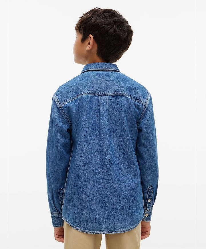 Jongens overhemd lange mouw blauw