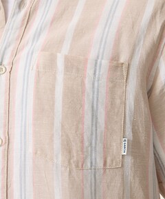 Heren overhemd korte mouw beige