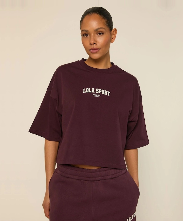Dames t-shirt bordeaux