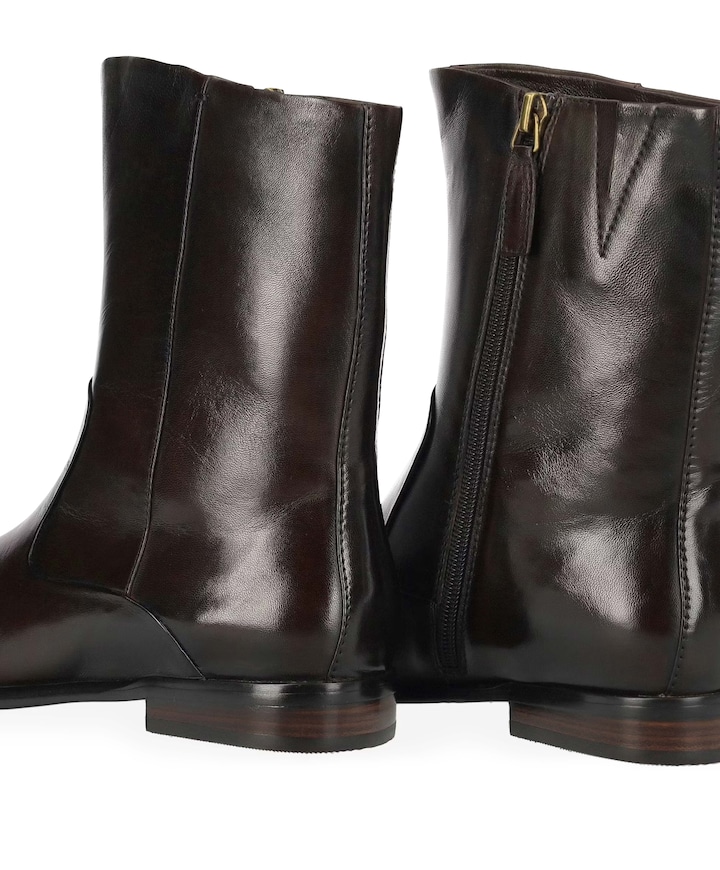 F2399 dames enkellaarzen bruin