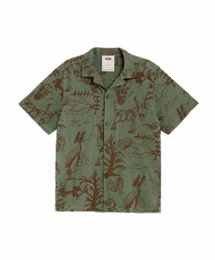Heren overhemd korte mouw groen