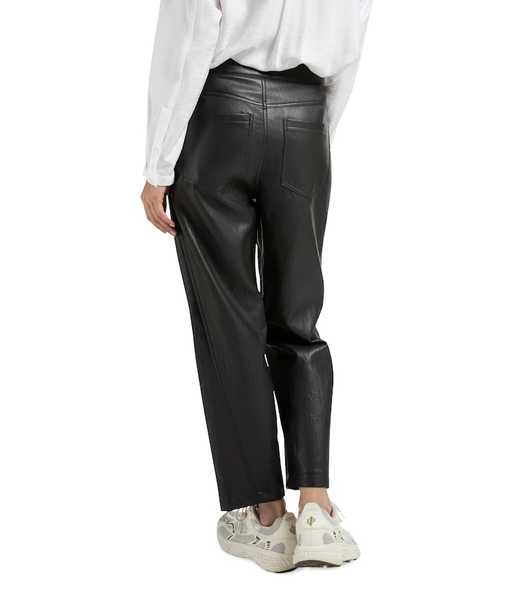 Faux leather carrot fit broek grijs