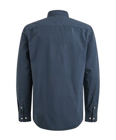 Heren overhemd lange mouw blauw