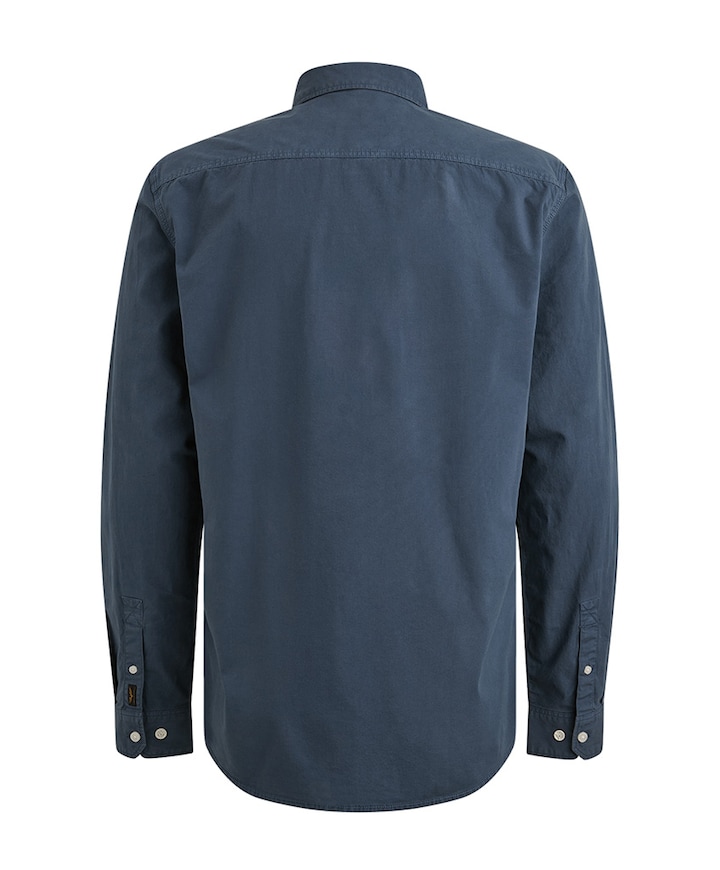 Heren overhemd lange mouw blauw